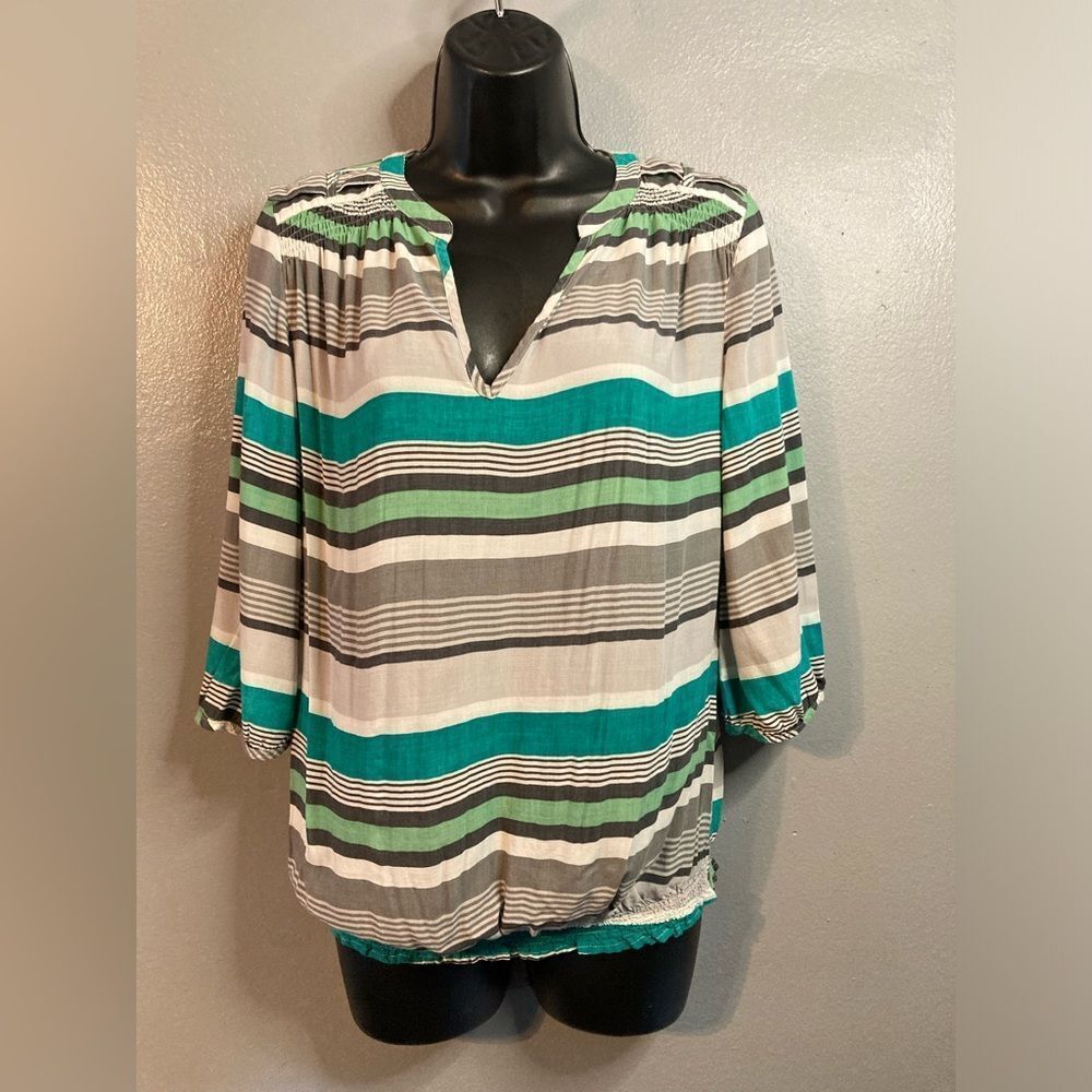 A New Approach striped lightweight blouse
